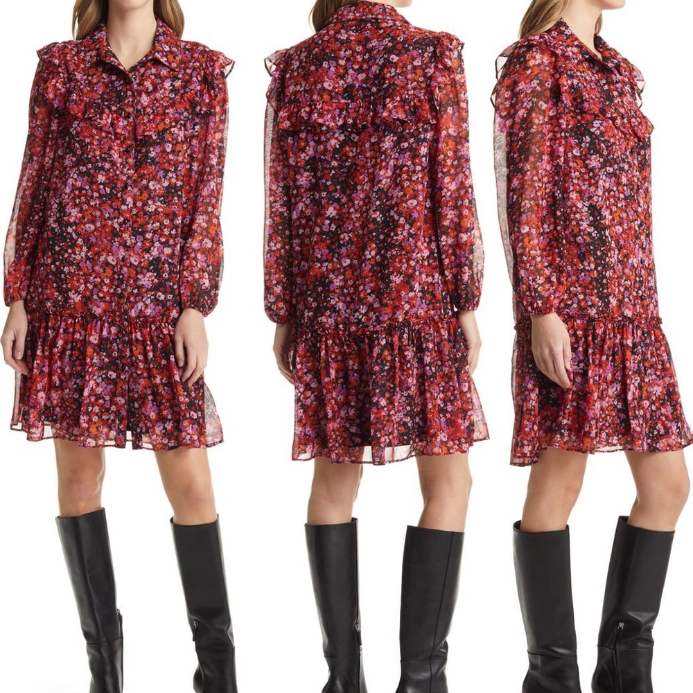 Julia Jordan floral print ruffle long sleeve dress. NWT, size 6!
